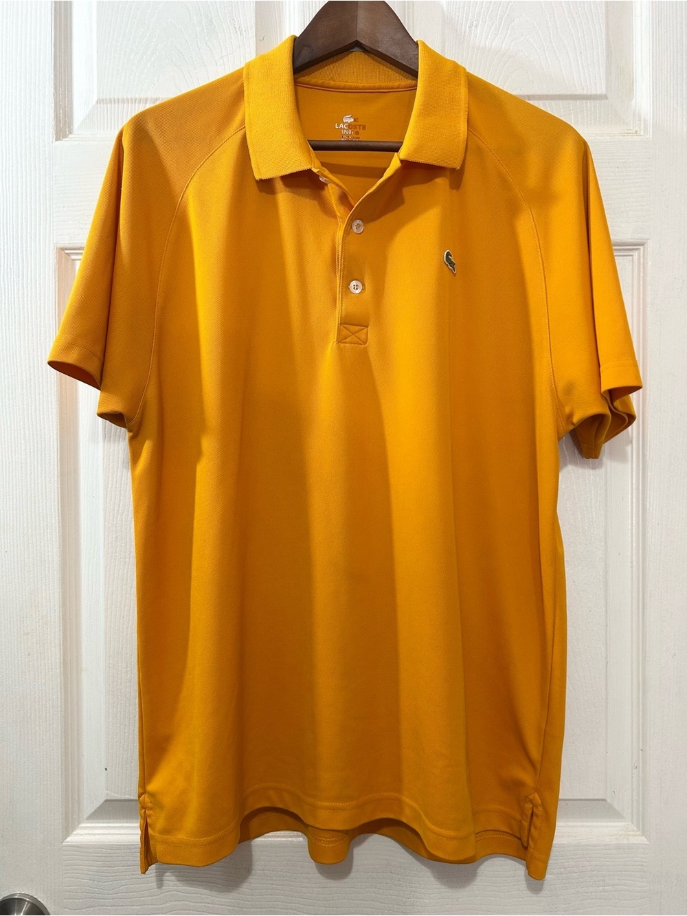 Lacoste Sport Men’s Polo Shirt Size XL Mustard Gold Ultra Dry Performance Golf